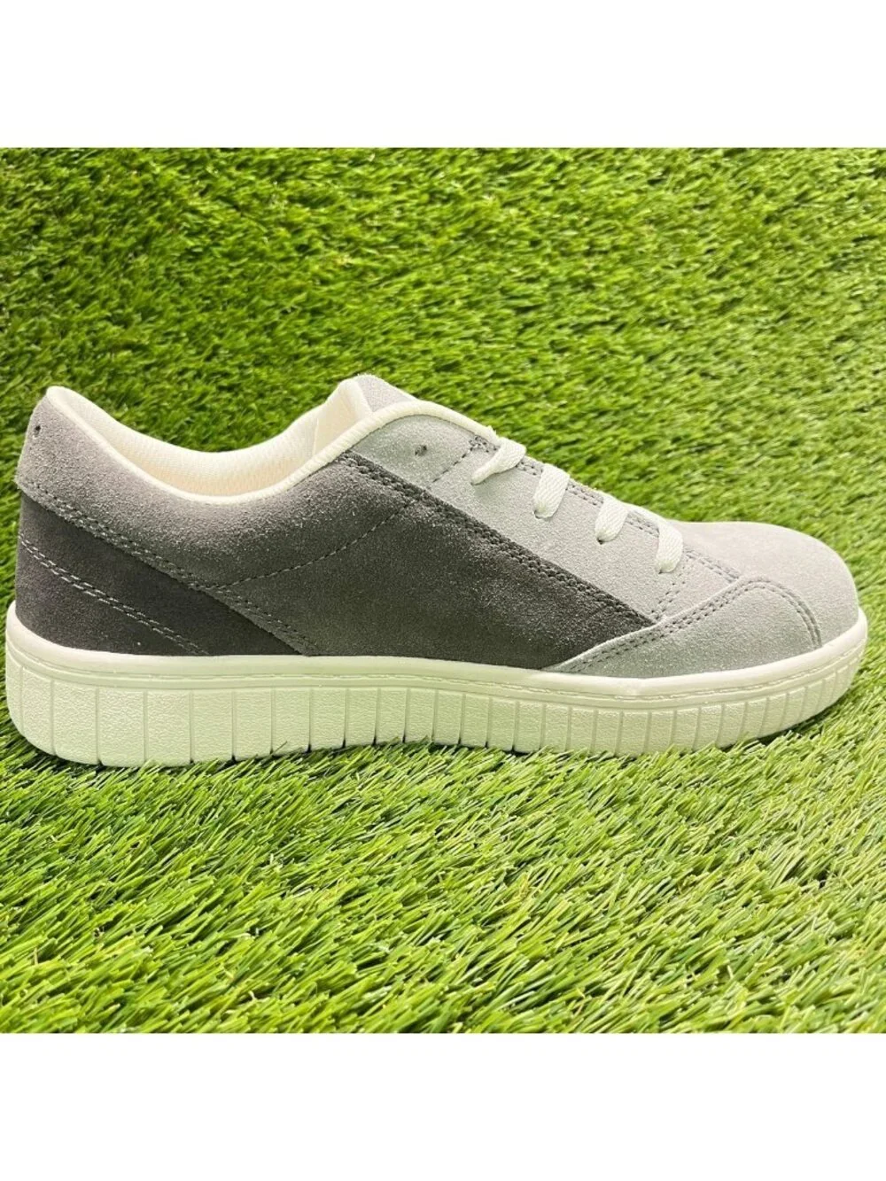 Airwalk Camino Mens Size 9 Gray White Black Composite Toe Safety Work Shoes